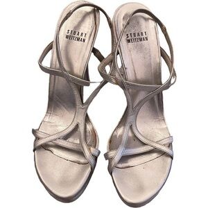 Stuart Weitzman platform silver sandals